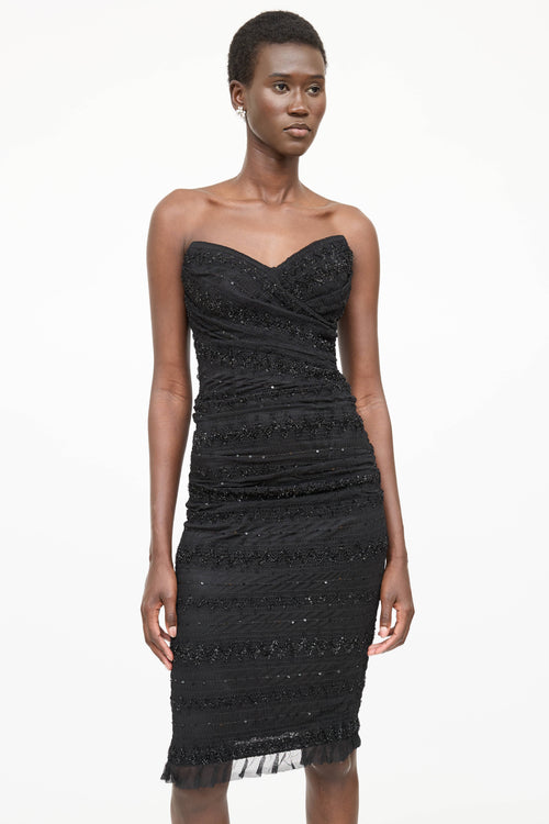 Dolce & Gabbana Tiered Mesh Sequin Dress