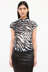 Dolce & Gabbana Printed Sheer  Blouse
