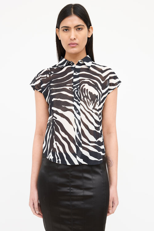 Dolce & Gabbana Printed Sheer  Blouse