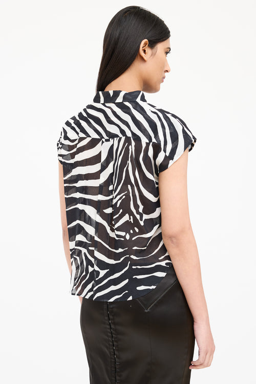 Dolce & Gabbana Printed Sheer  Blouse