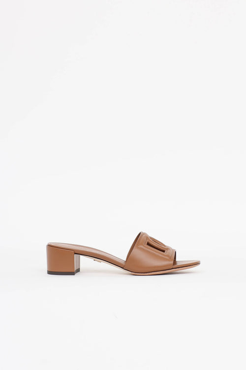 Dolce & Gabbana Leather Bianca Mule