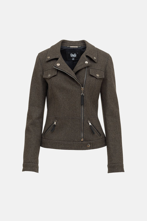 Dolce Gabbana Wool Zip Jacket