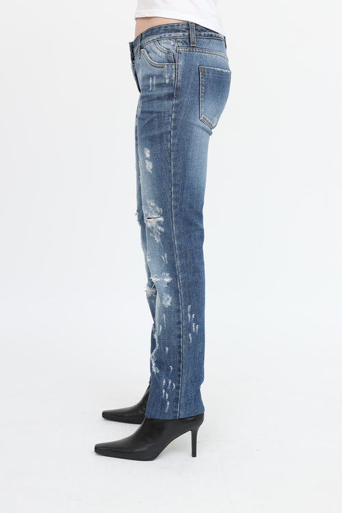 Distressed Low Rise Jeans