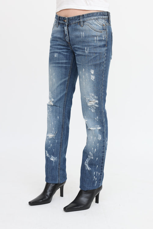 Distressed Low Rise Jeans