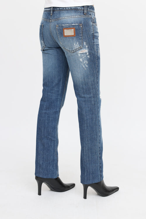 Distressed Low Rise Jeans
