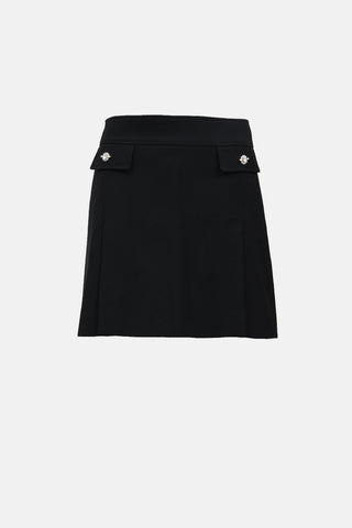 Dolce & Gabbana Wool Embellished Jewel Skirt