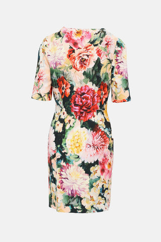 Dolce & Gabbana Floral Half Sleeve Dress