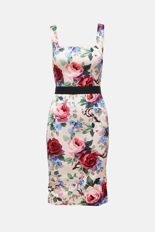 Dolce & Gabbana Satin Floral Dress
