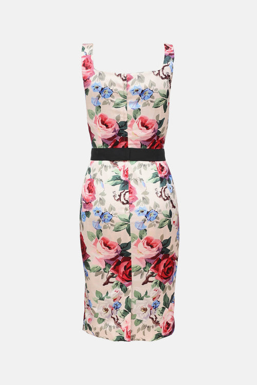 Dolce & Gabbana Satin Floral Dress