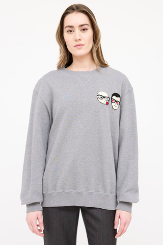 Dolce & Gabbana Sequin Face Logo Sweatshirt