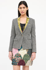 Dolce & Gabbana Wool Houndstooth Blazer