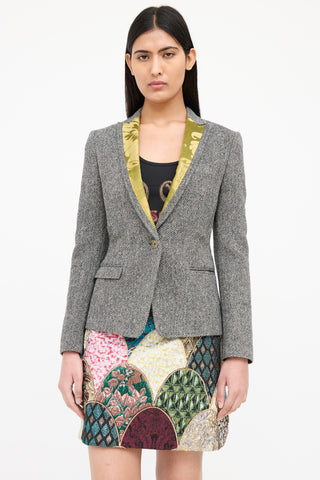 Dolce & Gabbana Wool Houndstooth Blazer