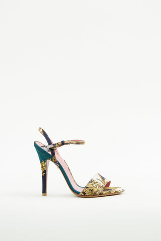 Dolce & Gabbana Multi Brocade High Heel Sandal