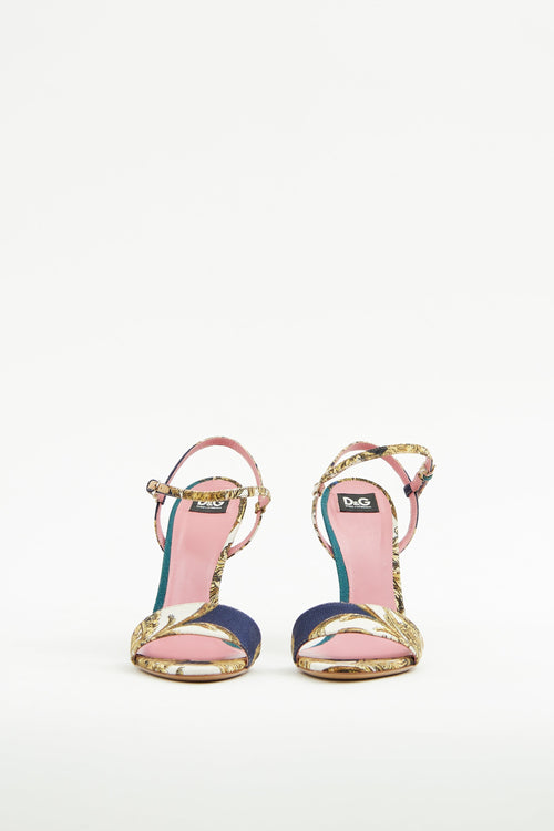 Dolce & Gabbana Multi Brocade High Heel Sandal