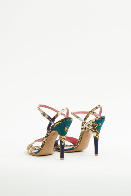 Dolce & Gabbana Multi Brocade High Heel Sandal