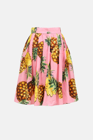 Dolce & Gabbana Pineapple Pleated Skirt
