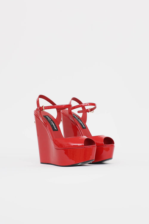Dolce & Gabbana Patent Wedge Sandal