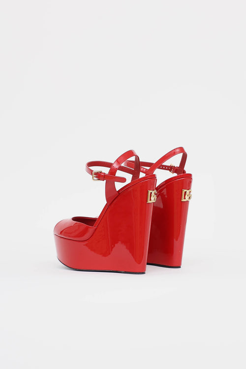 Dolce & Gabbana Patent Wedge Sandal