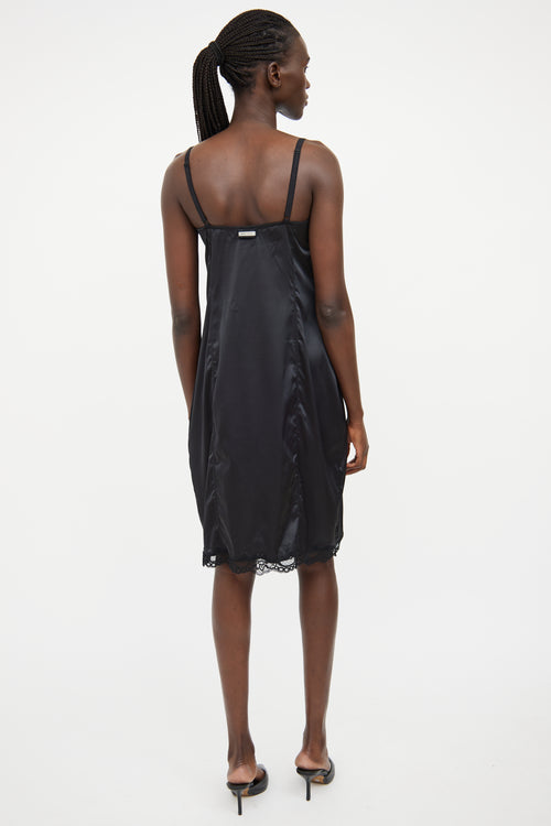 Dolce & Gabbana Black Lace Trim Slip Dress