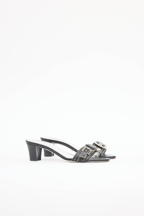 Dolce & GabbanaLeather Buckle Mule