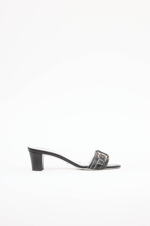 Dolce & GabbanaLeather Buckle Mule
