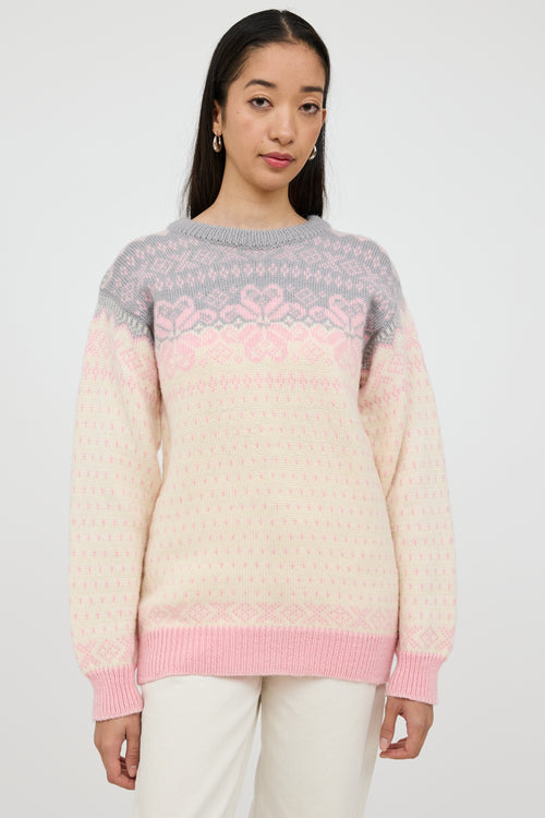 VSP Archive Grey & Multicolour Wool Knit Sweater