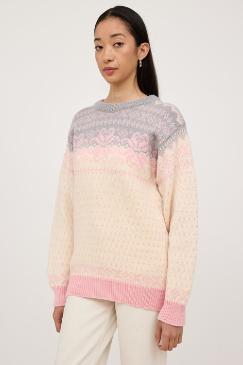 VSP Archive Grey & Multicolour Wool Knit Sweater