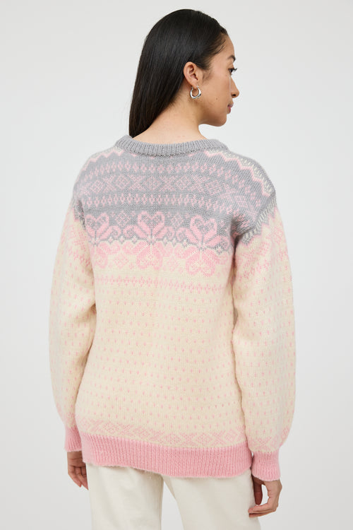 VSP Archive Grey & Multicolour Wool Knit Sweater