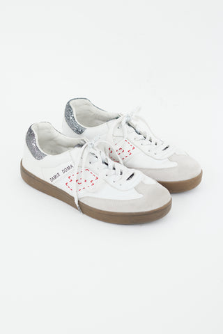 Damir Doma X Lotto White & Multicolour Leather Low Sneaker