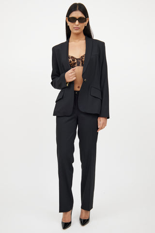 Dolce & GabbanaBlack Wool Two Piece Suit