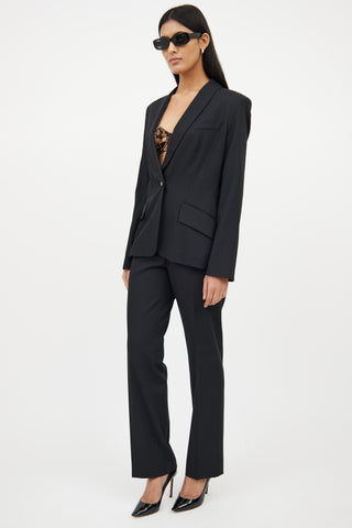 Dolce & GabbanaBlack Wool Two Piece Suit