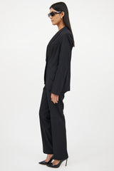 Dolce & GabbanaBlack Wool Two Piece Suit