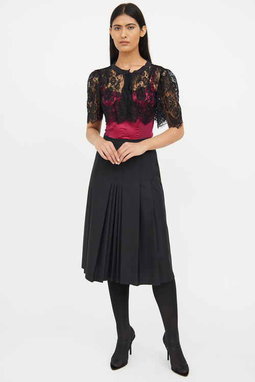 Dolce & Gabbana Black Lace Open Short Sleeve Shrug