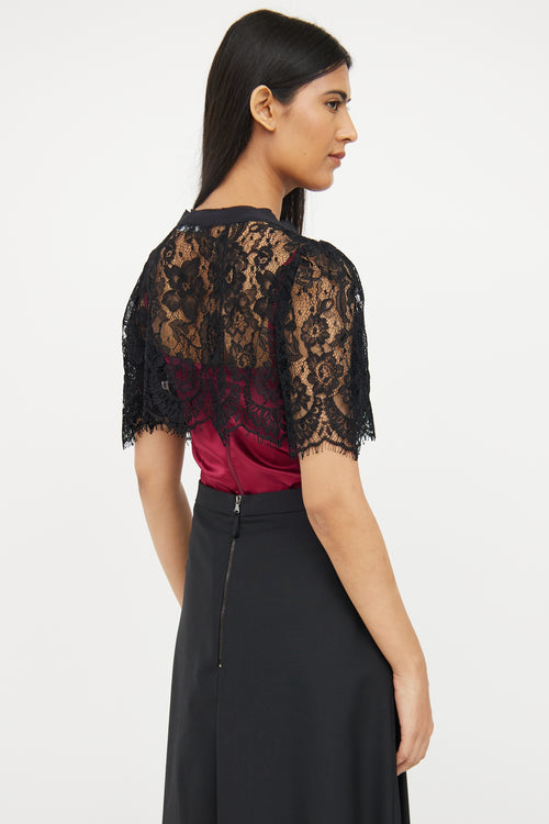 Dolce & Gabbana Black Lace Open Short Sleeve Shrug