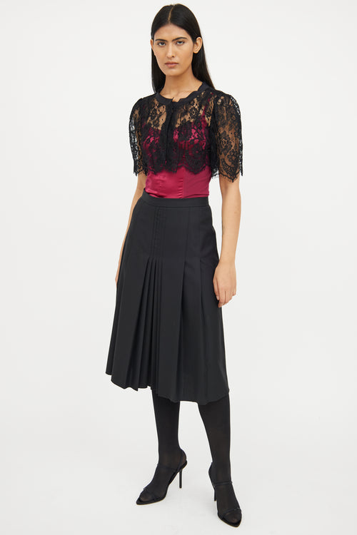 Dolce & Gabbana Black Lace Open Short Sleeve Shrug