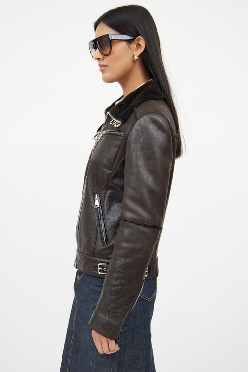 Dolce & GabbanaBrown & Black Leather Jacket