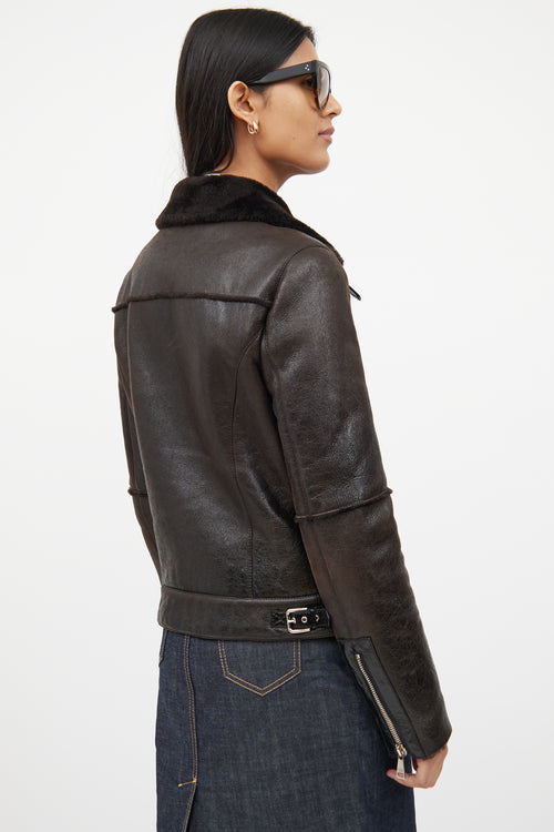 Dolce & GabbanaBrown & Black Leather Jacket