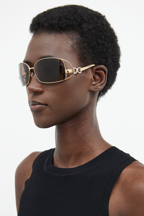 Dolce & Gabbana Gold 2016-B Oval Jewel Sunglasses