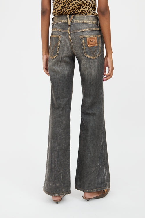 Dolce & Gabbana Grey Distressed Flared Jeans