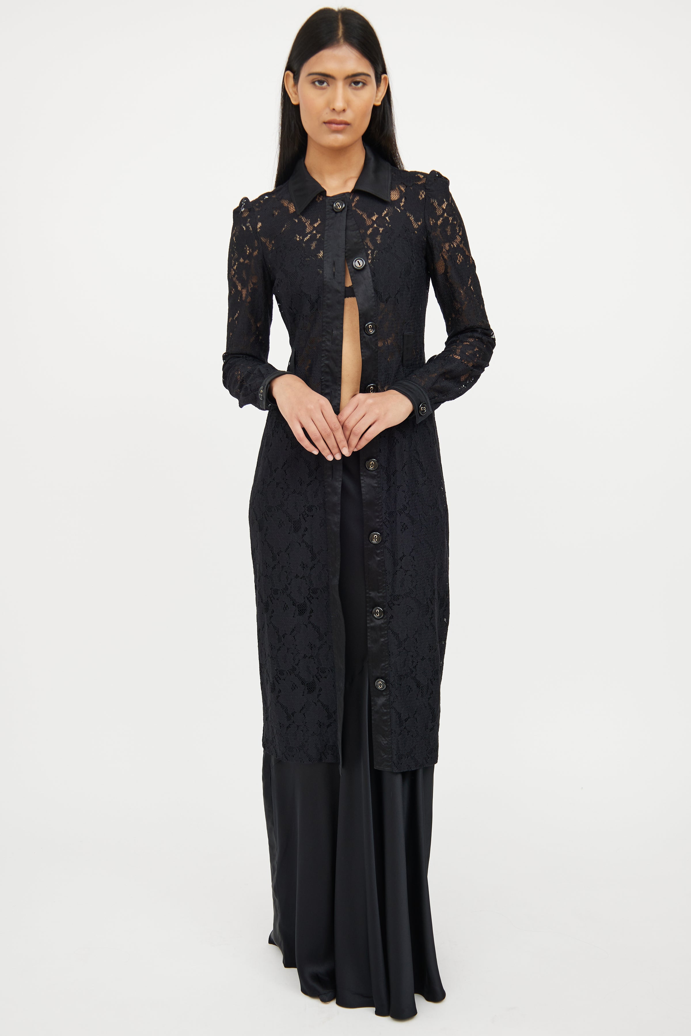 Dolce & Gabbana // Black Lace Button Dress VSP Consignment Dolce & Gabbana // Black Lace Button Dress VSP Consignment
