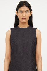 Dolce & Gabbana Black Brocade Sleeveless Dress