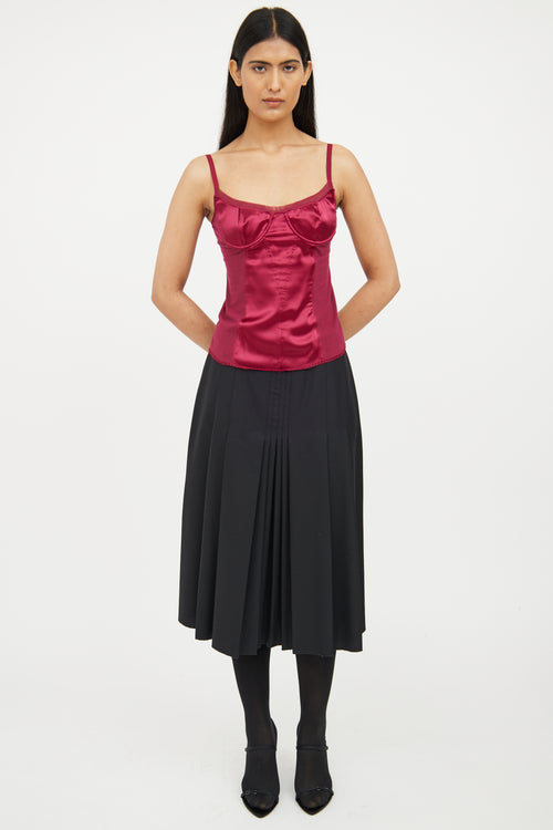 Dolce & Gabbana Red Silk Blend Sleeveless Top