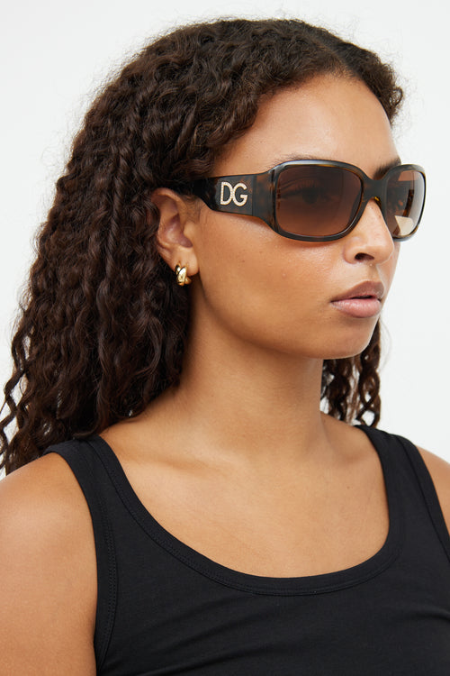 Dolce & Gabbana Tortoiseshell Oversized DG6038-B Sunglasses