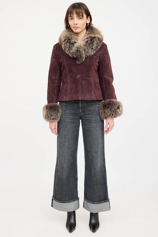 VSP Archive Fur Trim Suede Jacket