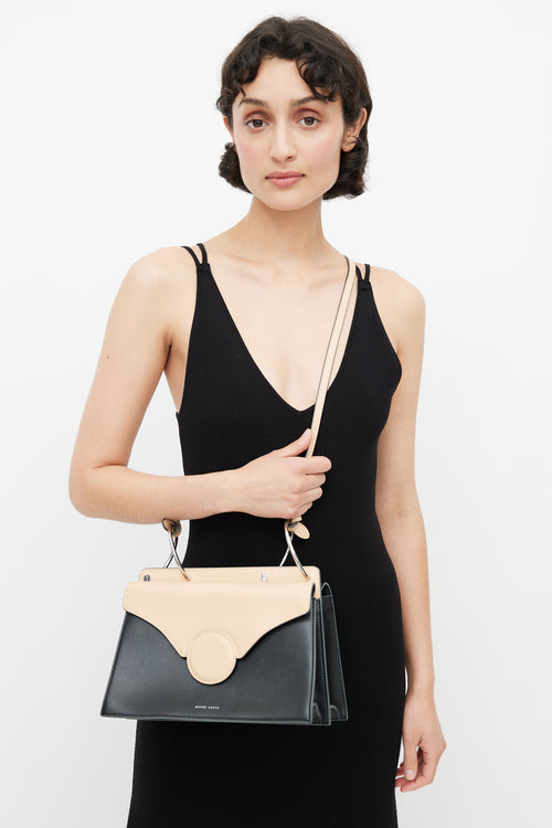 Danse Lente Black & Beige Leather Phoebe Bag