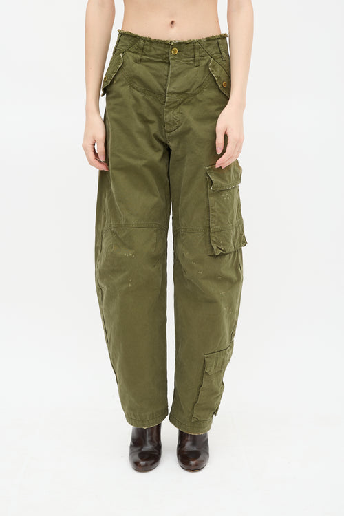 DARKPARK Green Distressed Cargo Pant