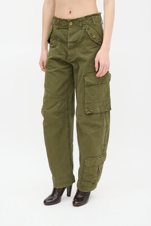 DARKPARK Green Distressed Cargo Pant