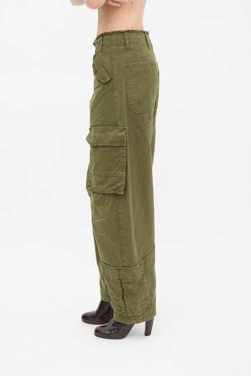 DARKPARK Green Distressed Cargo Pant