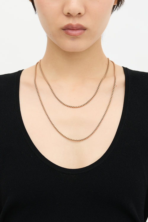 David Yurman 14K Gold Box Chain Necklace Set