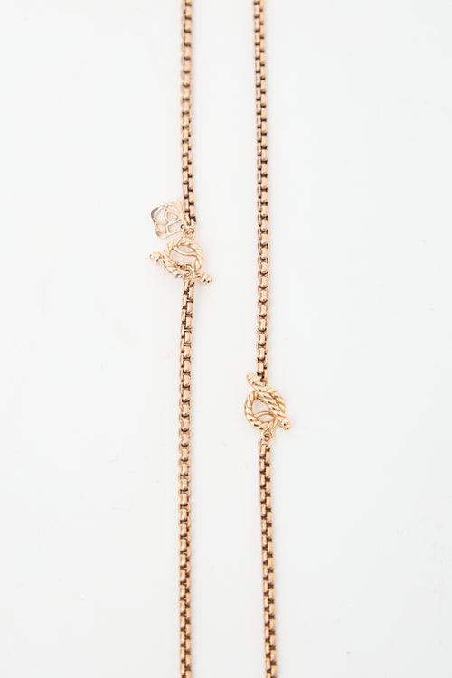 David Yurman 14K Gold Box Chain Necklace Set